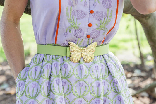 Chartreuse-or-Dare & Honey Reversible Leather Belt-Cesoli