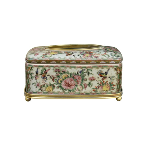 Rose Canton Tissue Box Holder 6x10x4