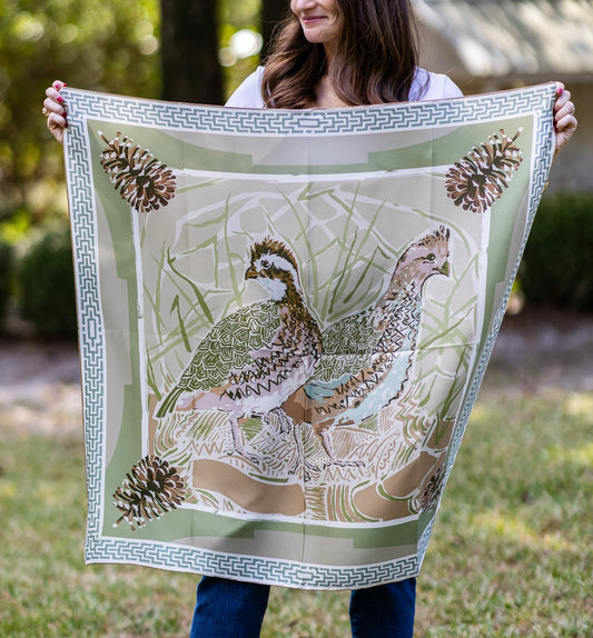 Austin Williams Pink Quail Pair Scarf