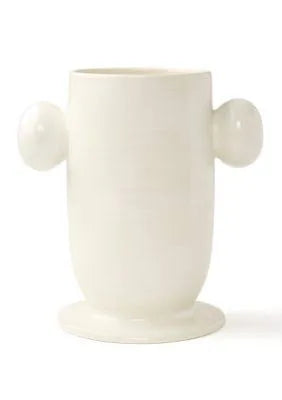 Coton Colors Signature White Products Large Cylinder Vase w/Knob Handles