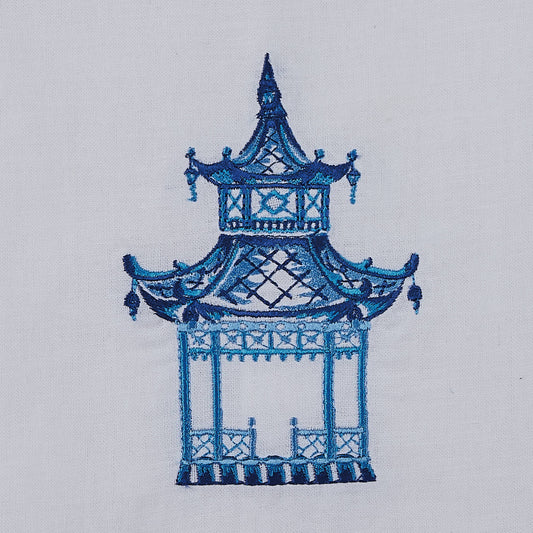 Chinoiseries Pagoda Embroidered Guest Towel