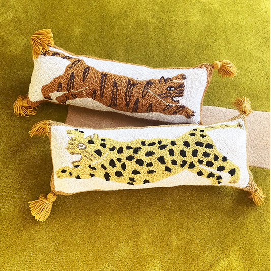 Tiger with Tassels Hook Pillow - Jungalow