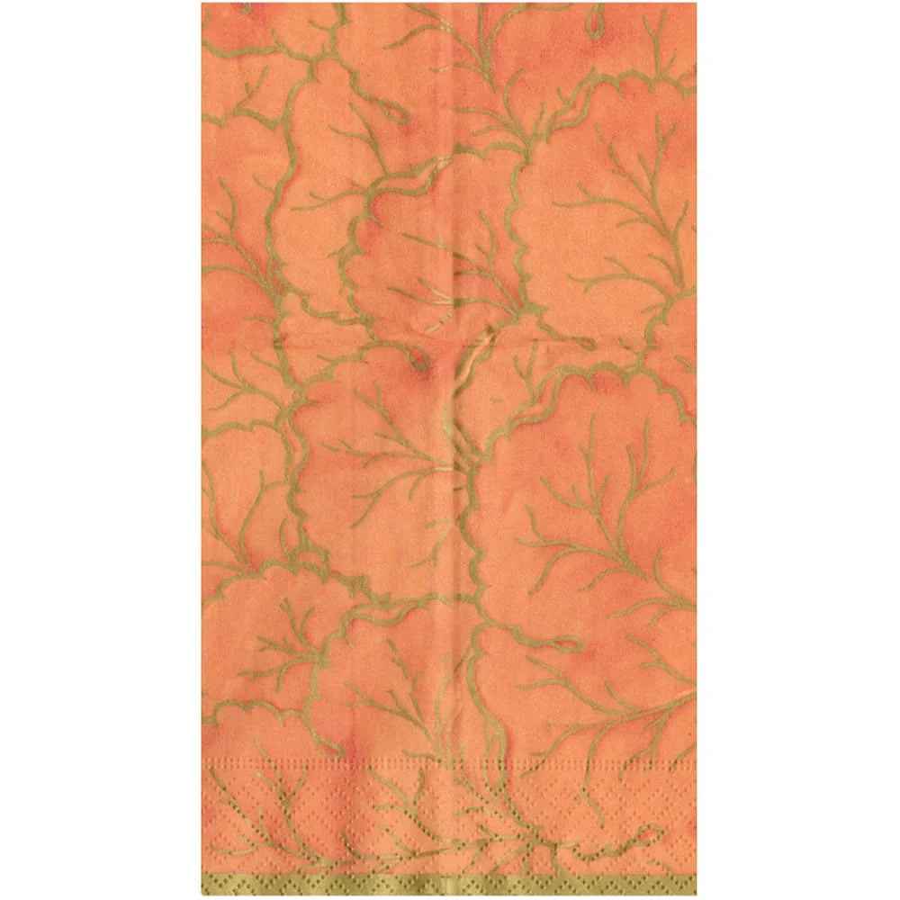 Gilded Majolica Coral Guest Towels