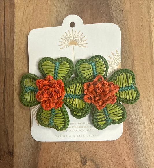 Handwoven Flower Blossom Earrings