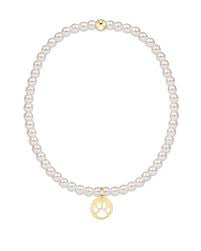 Egirl Classic Pearl 3mm Paw Print Gold Disc