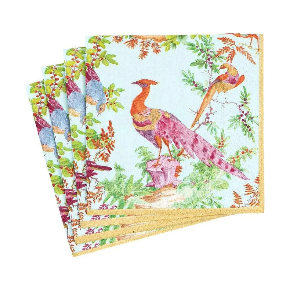 Chelsea Birds Celadon Cocktail Napkins