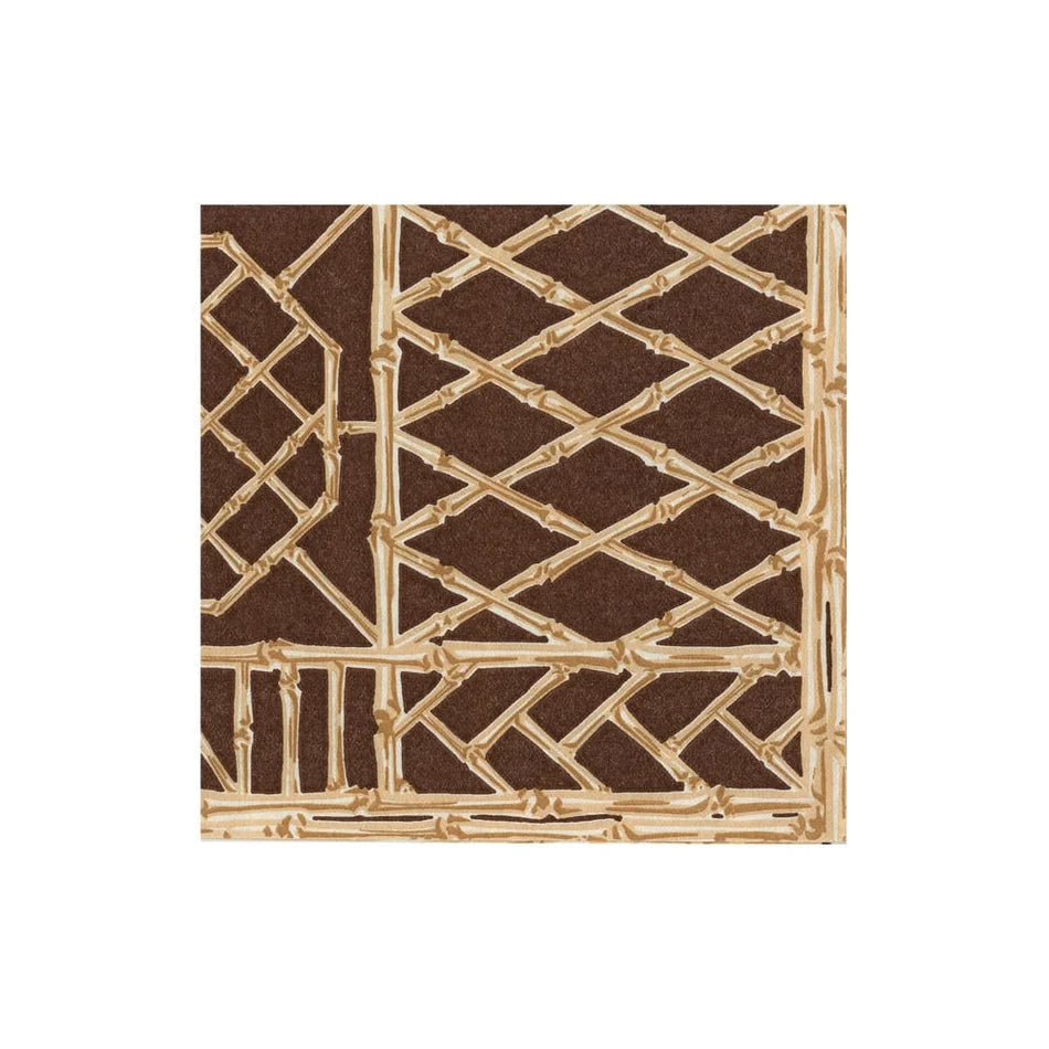 Bamboo Screen Chestnut Paper Linen Cocktail Napkins