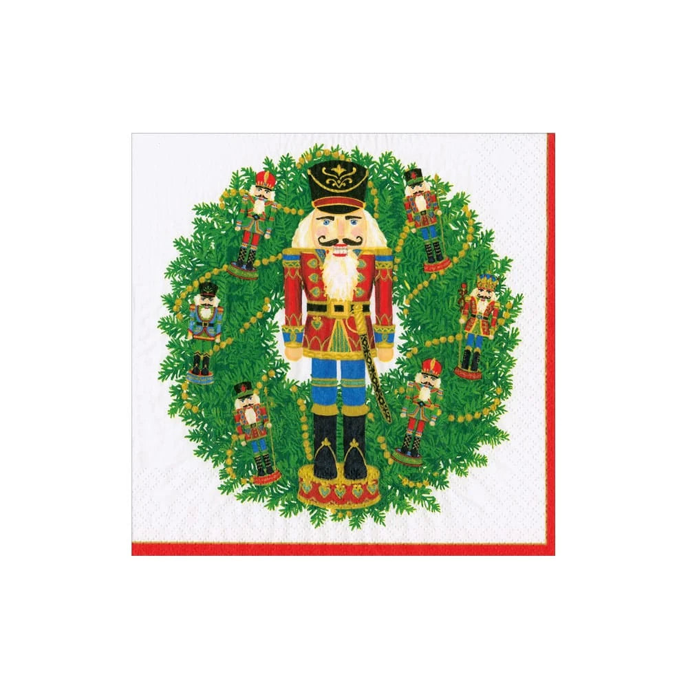 Nutcracker Wreath Cocktail Napkin