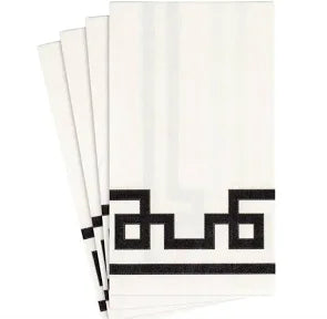Caspari Guest Napkins/ Rive Gauche Black & White