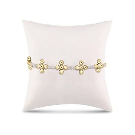 Beaded 4mm Signature Cross 4mm Pearl