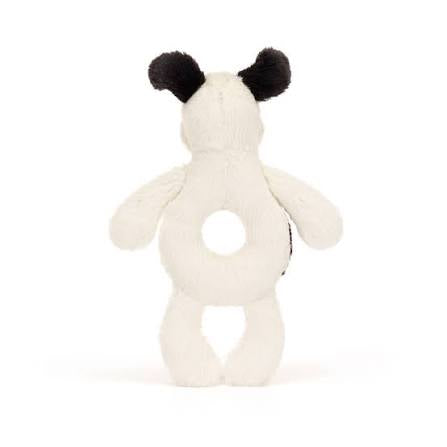 Bashful Black & Cream Rufferty Puppy Ring Rattle
