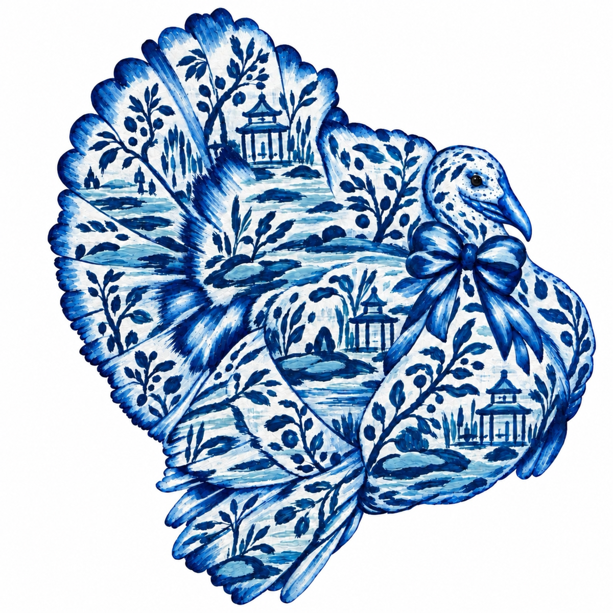 LARGE Designer Chinois Toile Turkey Door Hanger