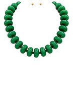 Round Chunky Green Beaded Necklace