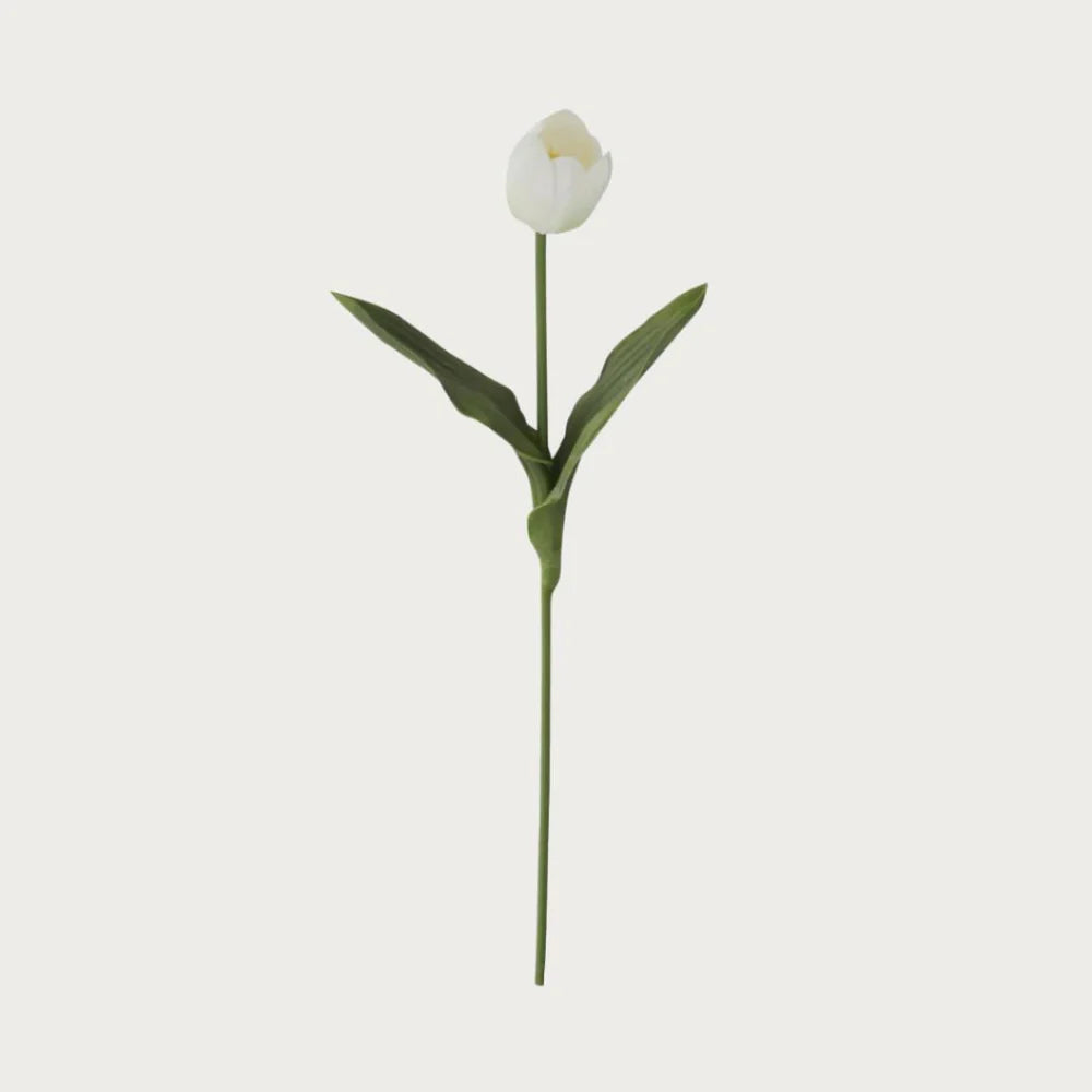 18.5” Real Touch Tulip Stem White