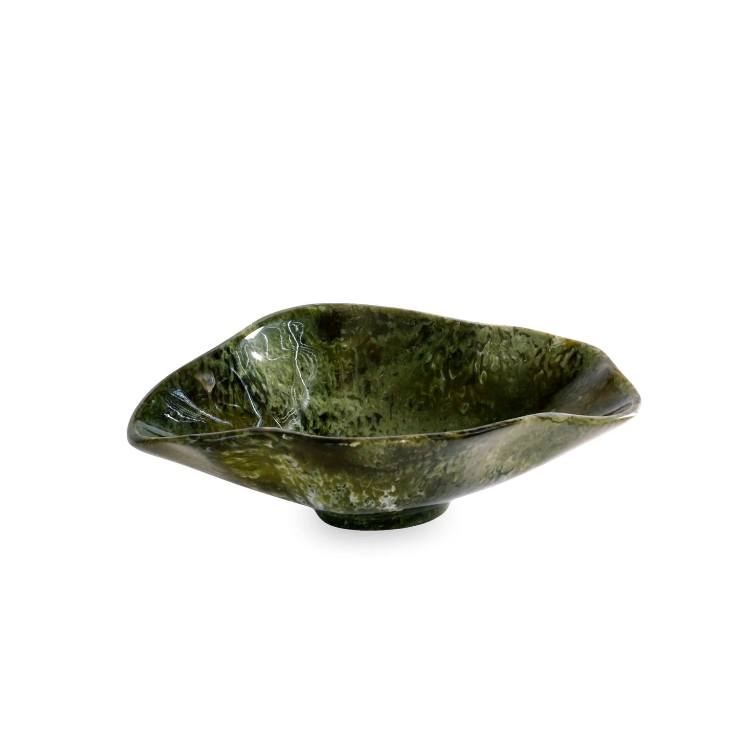 RESIN Malachite Small Oval Bowl Green