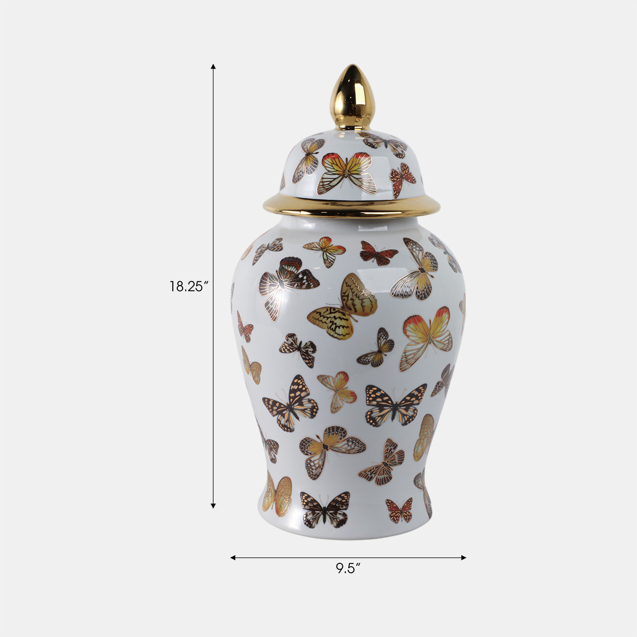 Butterflies Temple Jar(18x9”)