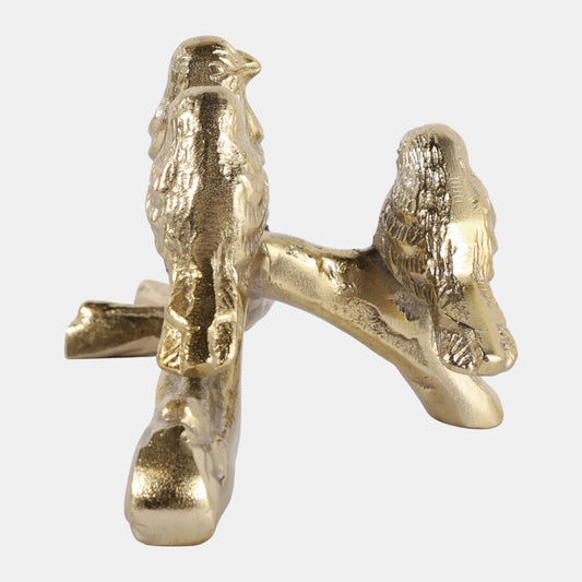Birds Sitting on Branch Figurine (Gold)