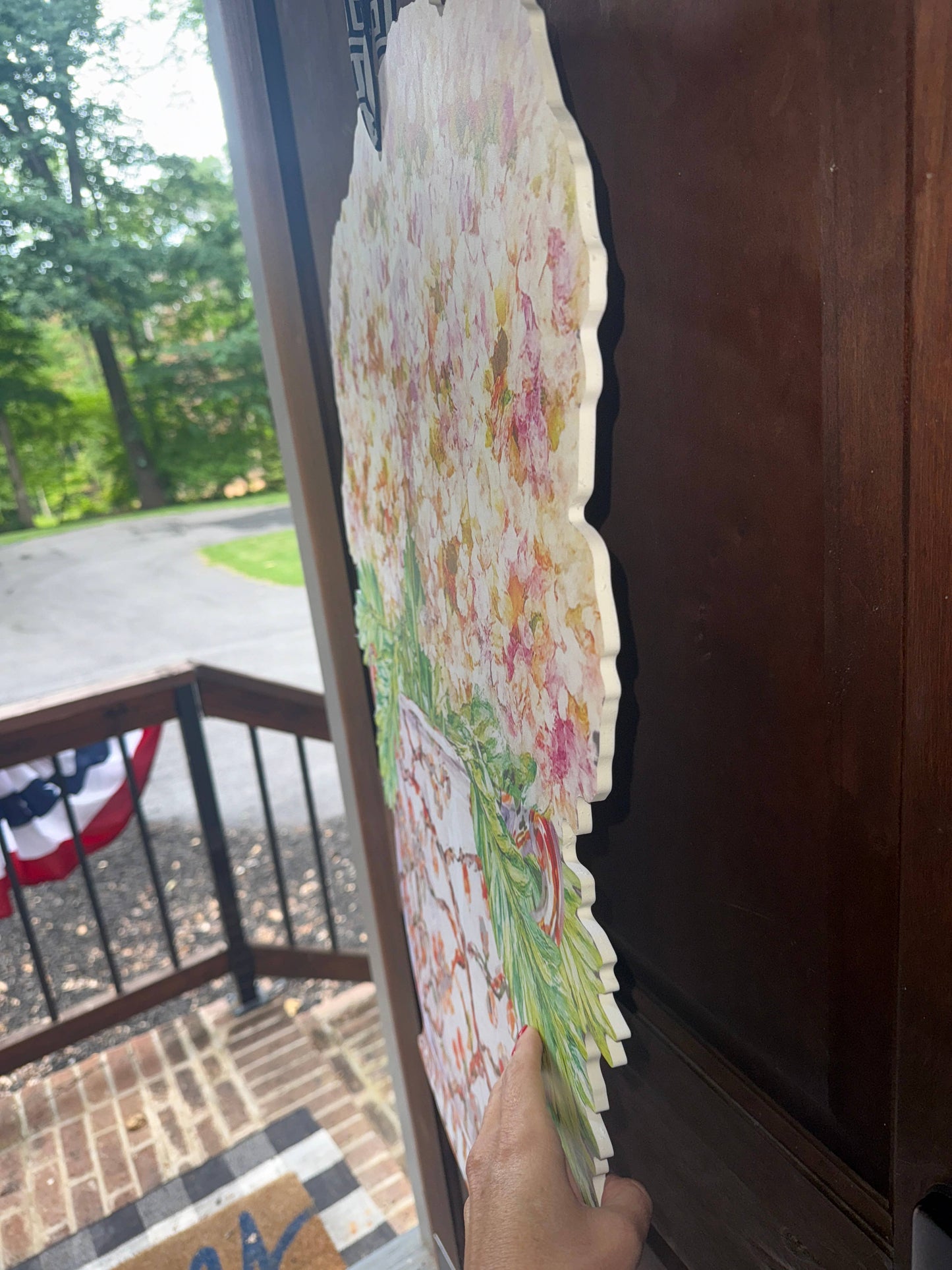 Mid Mod Design LLC - LARGE Designer Hydrangeas Ginger Jar Door Hanger