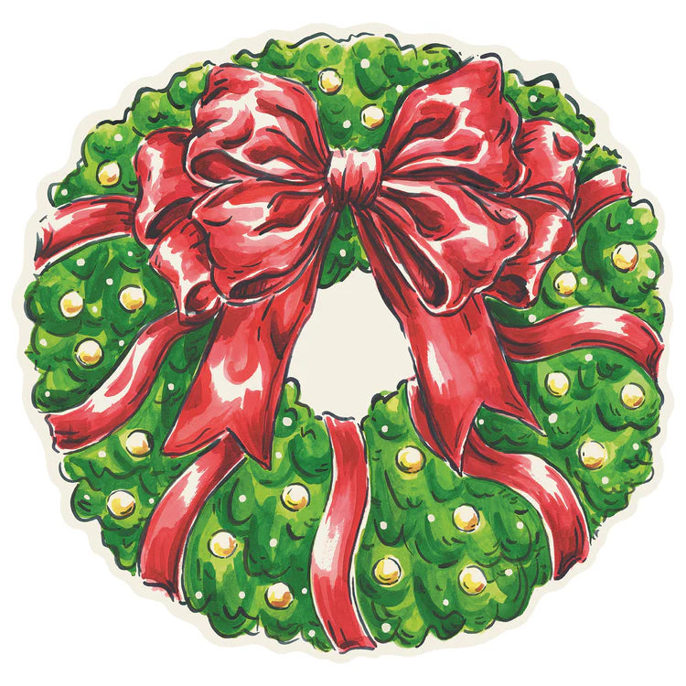 Hester & Cook Seasonal Placemats Holiday Wreath | 12 Pack