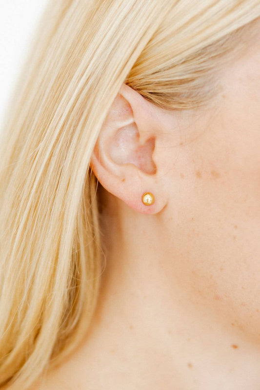 Screwback Stud Earrings - Vera Round 6mm