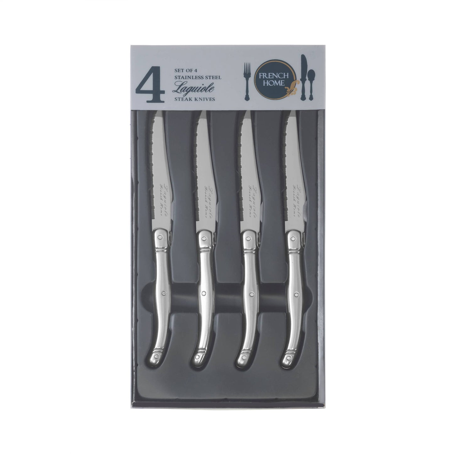 Laguiole Steak Knives Set of 4, Stainless Steel