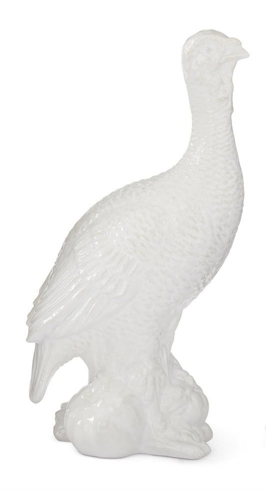 Glossy White Resin Turkeys 2 Sizes