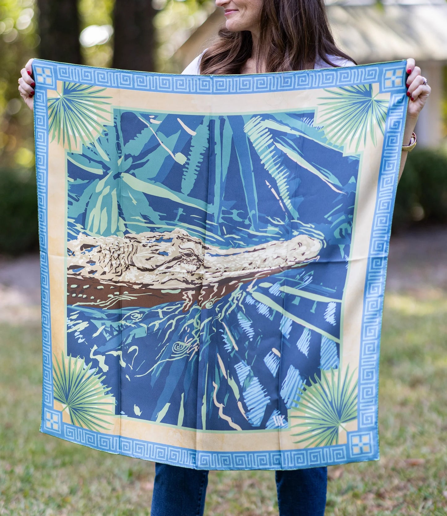 Austin Williams Blue Ocmulgee Alligator Scarf