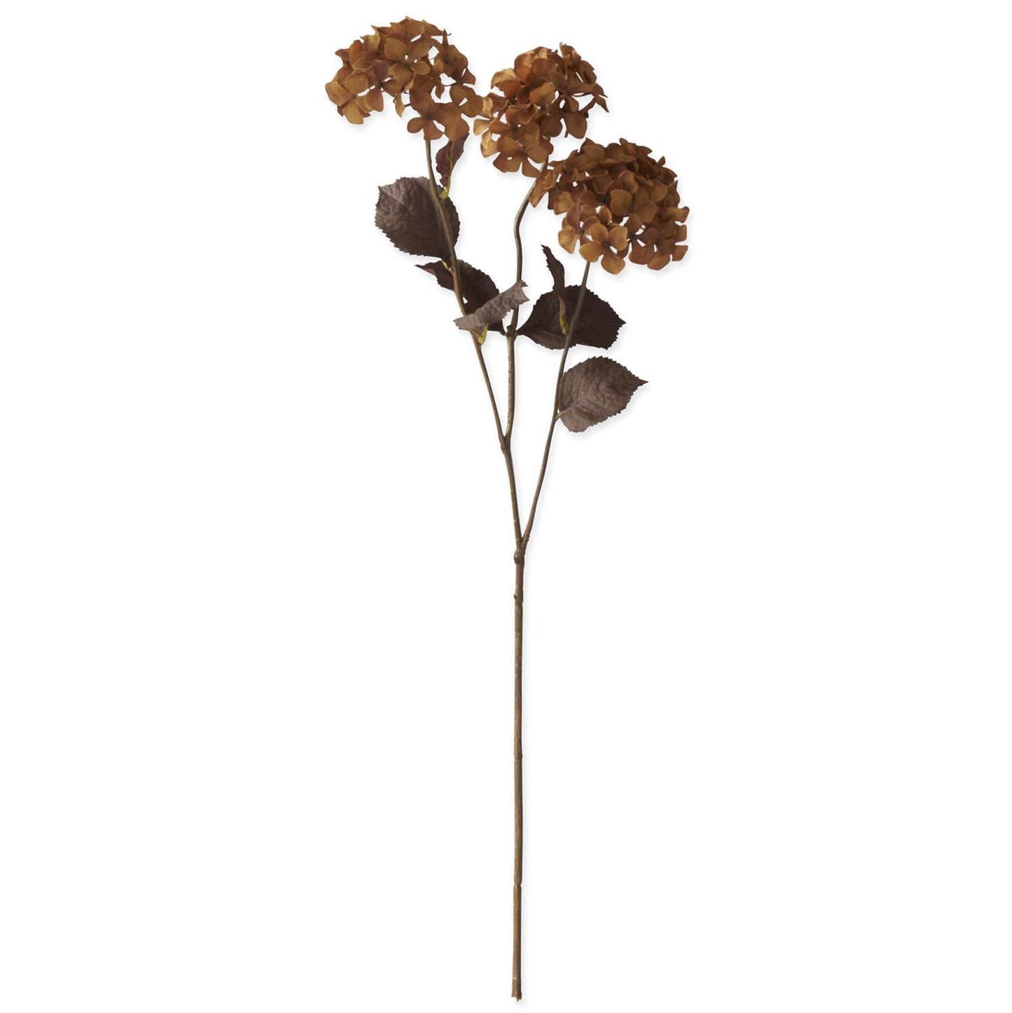 30 Inch 3 Head Faux Dried Brown Hydrangea Stem