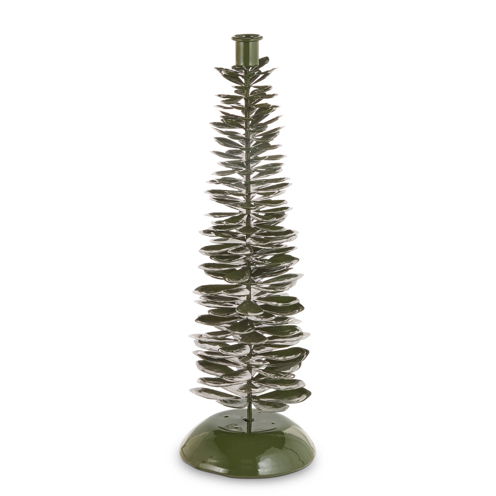 17" High Shine Pinecone Candle Holder