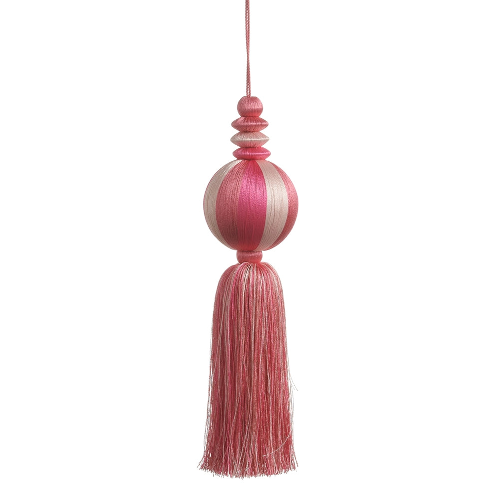 3" Pink Yarn Tassel Ball Ornament