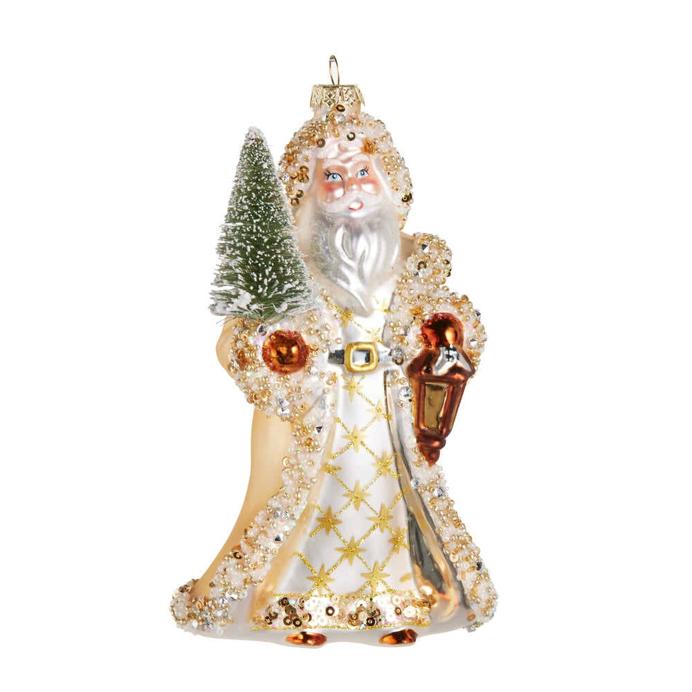 6.75" Gold Santa Ornament
