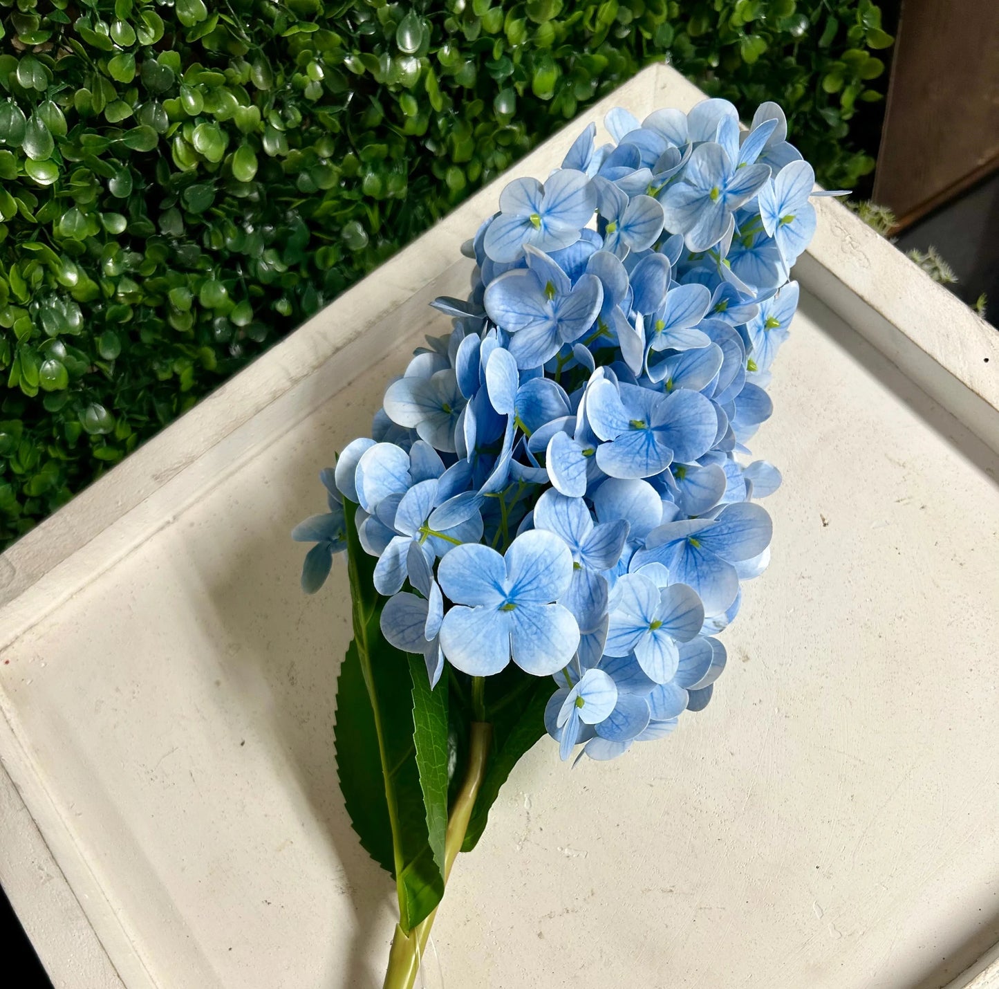 28” Real Touch Cone Hydrangea Stem Blue
