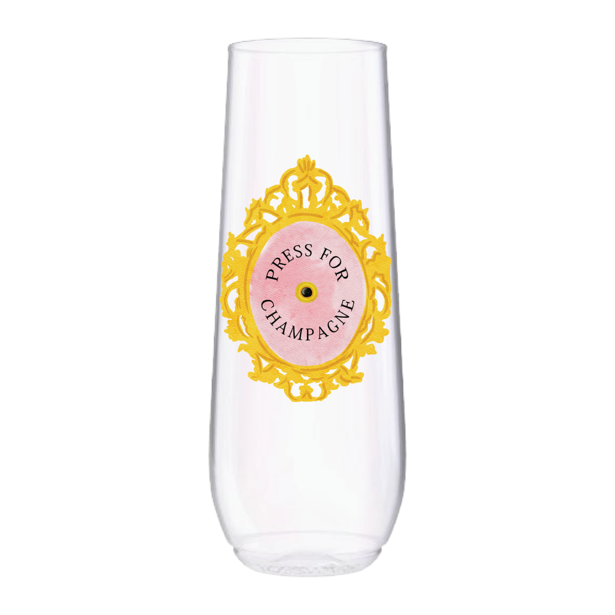 Press For Champagne 9oz Flute Tossware