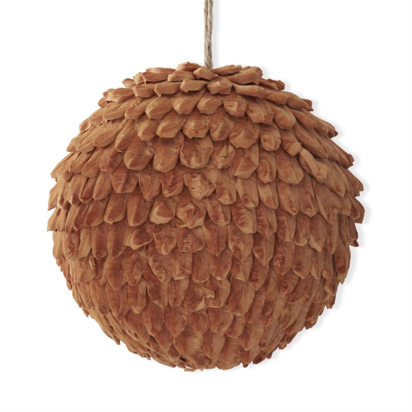 6 Inch Mustard Petal Leaf Ball Ornament