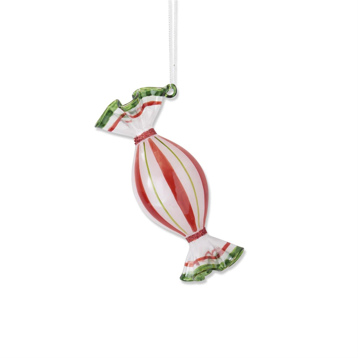 Assorted Red & Green Glass Candy Ornaments (3 Styles)