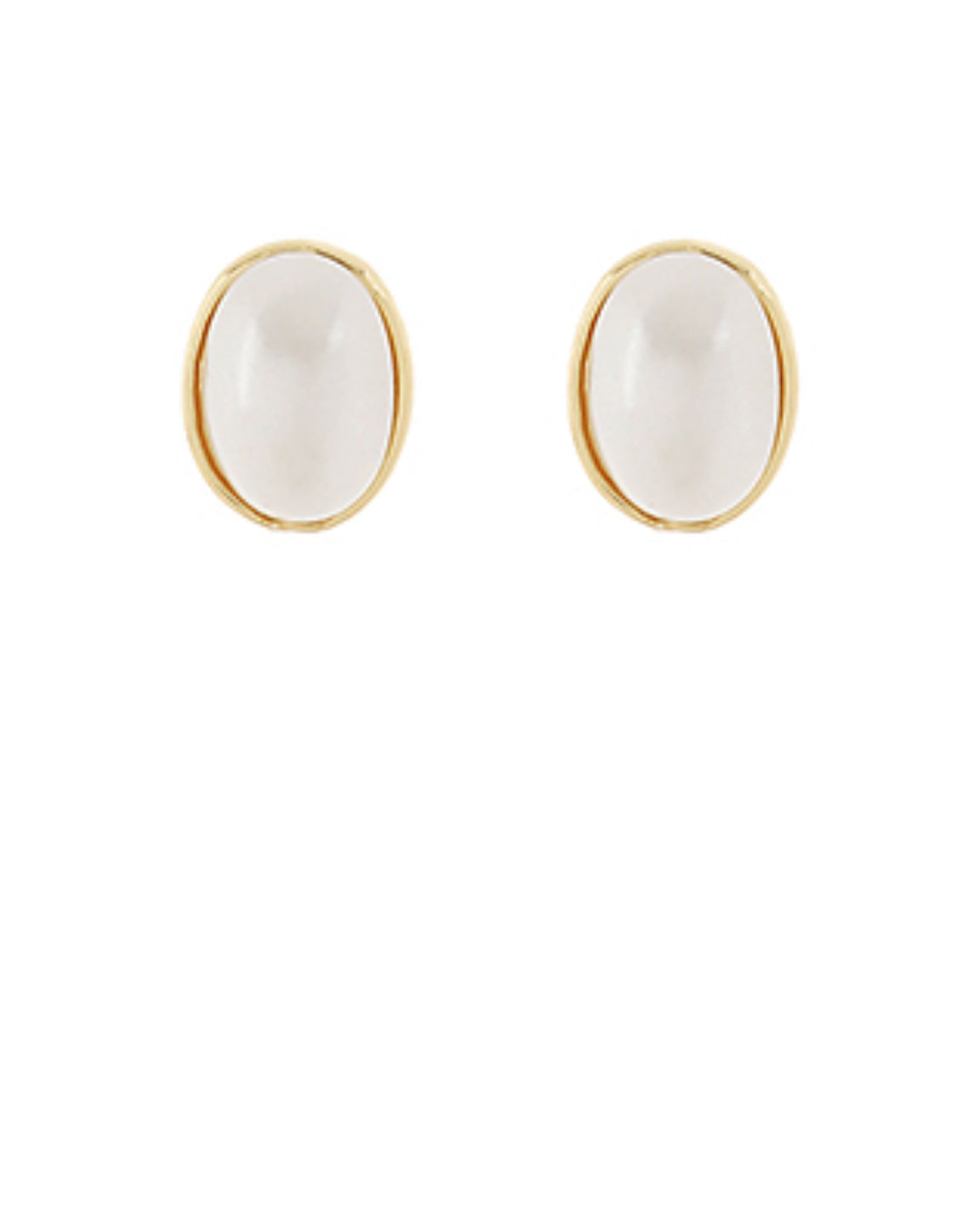 Small Oval & Gold Stud Earring