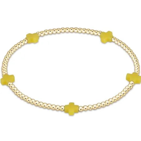 Egirl Signature Cross Small 2MM Gold & Canary
