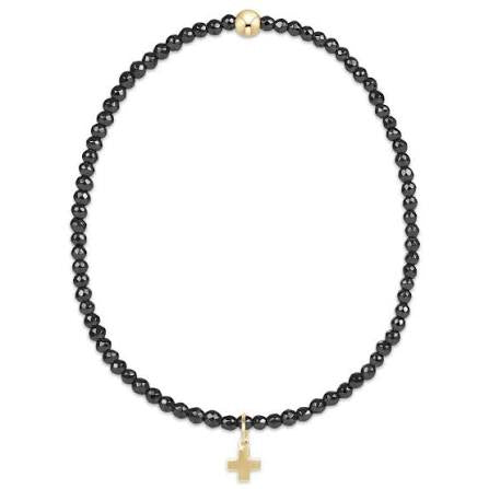 Enewton Faceted Hematite 2MM Signature Cross Charm