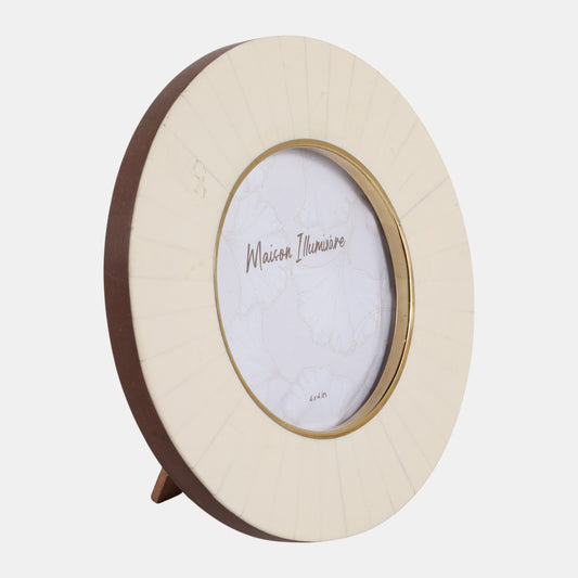 4x4” Round Resin & Resin White Photo Frame
