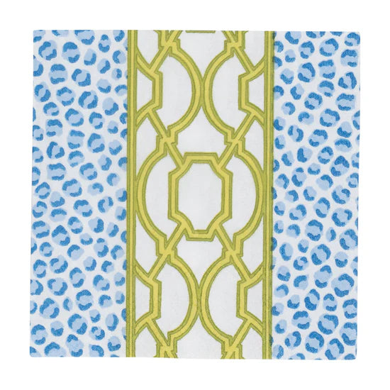 Caspari Cocktail Napkin/ Knots and Spots Blue/Green