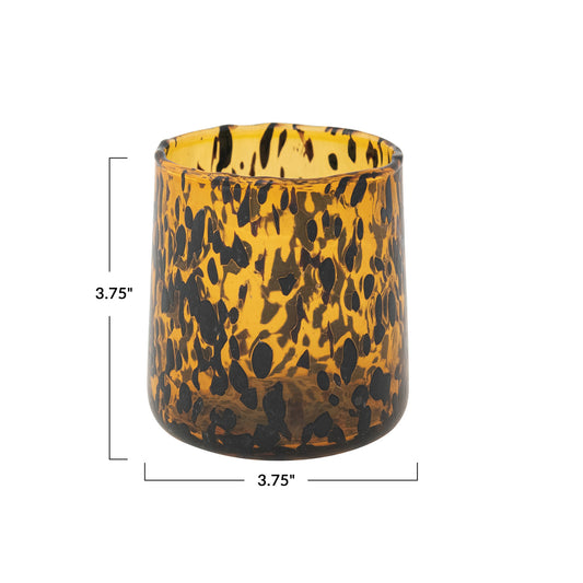 Tortoise Shell Confetti Drinking Glass (10oz)