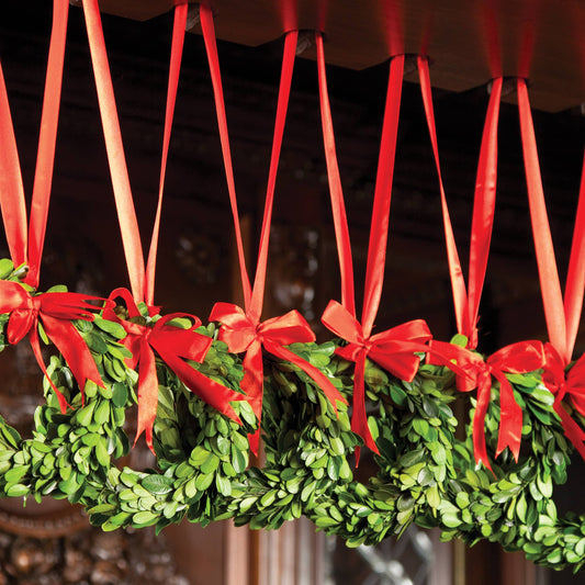 Boxwood Wreath With Red Ribbon