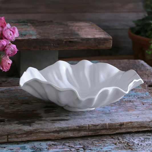 VIDA Bloom Large Pedestal Bowl-White