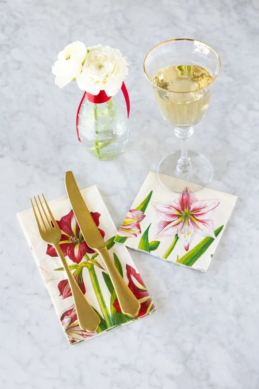 Amaryllis Blooms Cocktail Napkin
