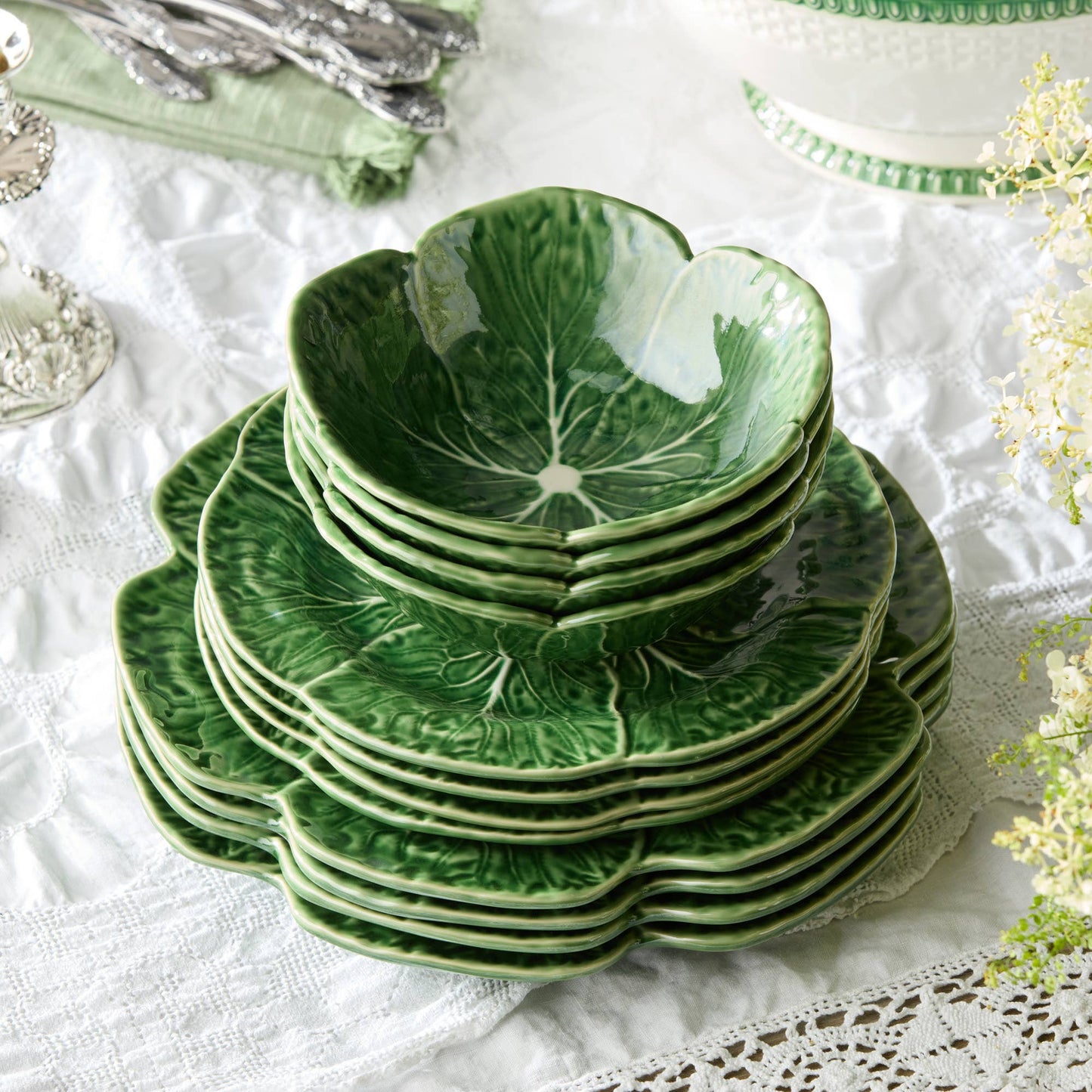 Le Jardin Cabbage 3-D Cereal Bowl 7x7x2.5 16 oz