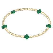 Egirl Signature Cross Small 2MM Gold & Emerald