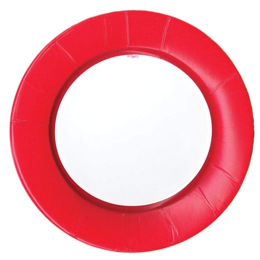 Caspari Dinner Plates Circle-Red