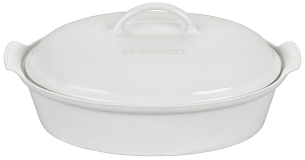 Le Creuset Oval Dish with Lid Blanc Shiny White