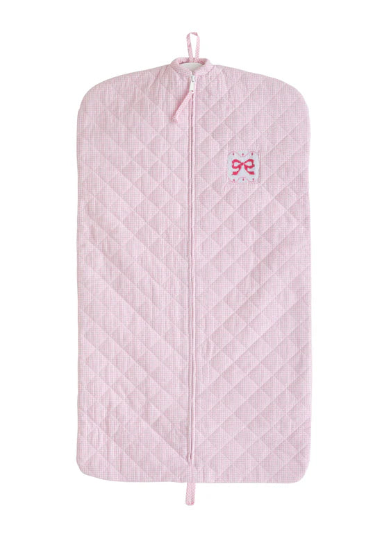 Little English Kids Travel Pink Bow Quilted Garment Bag