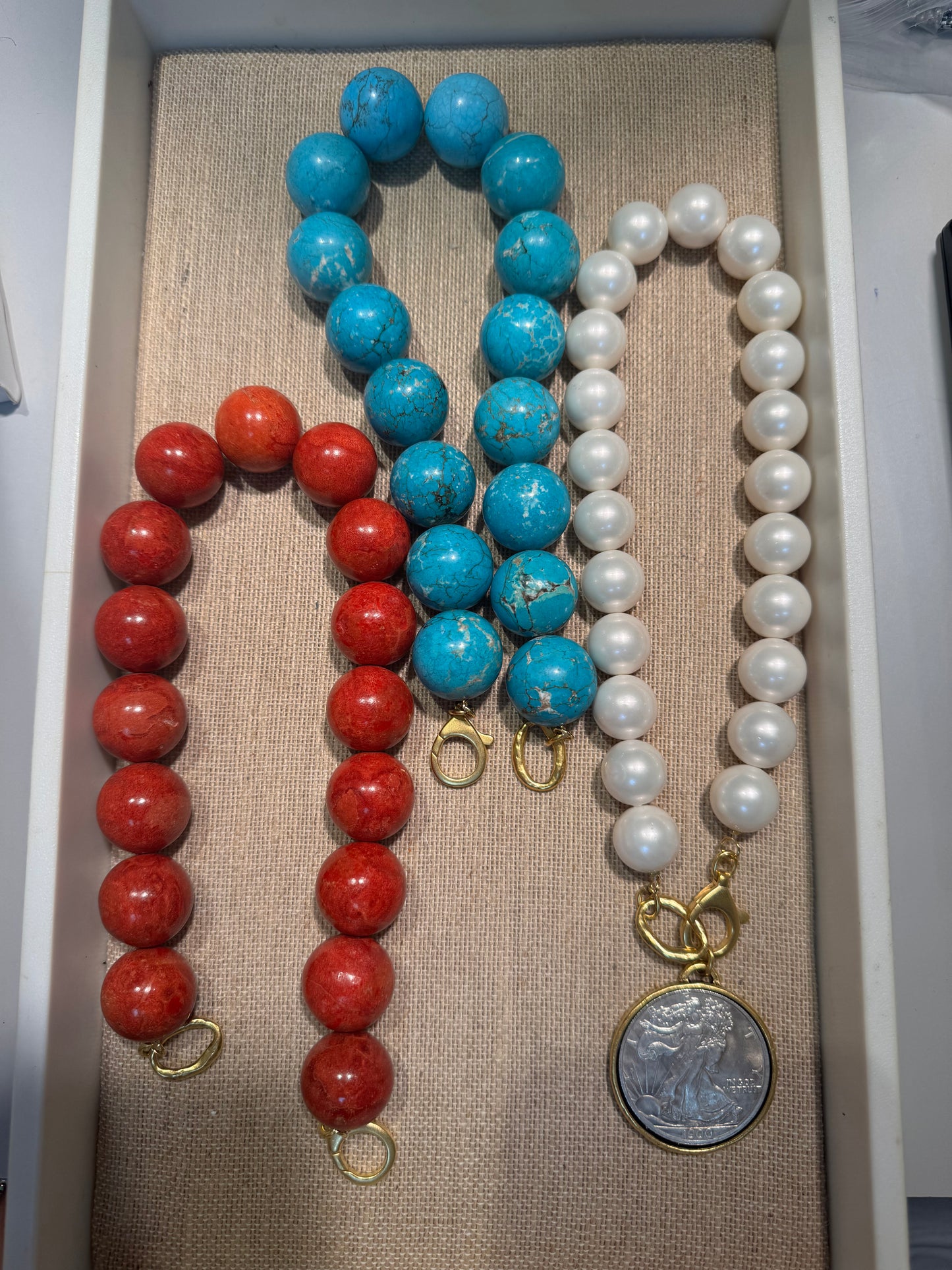 Beaded Coin Necklace